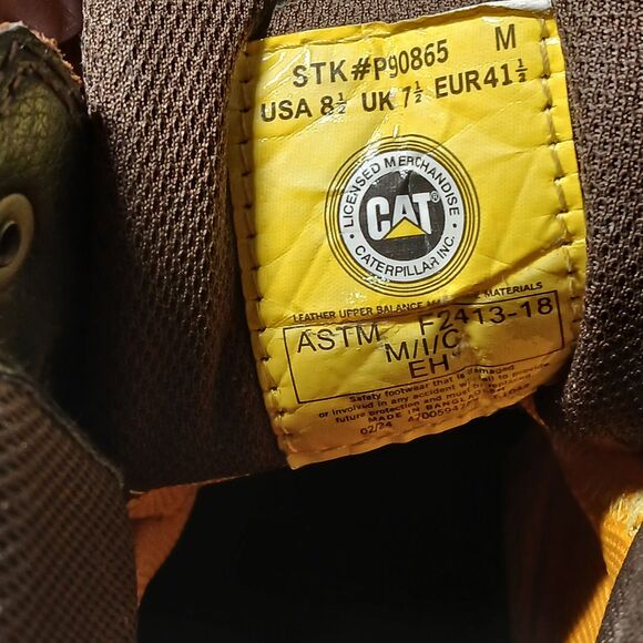 Caterpillar CAT Men's Brown Leather Alaska 2.0 Steel Toe Work Boots Size 8.5 - Picture 15 of 16